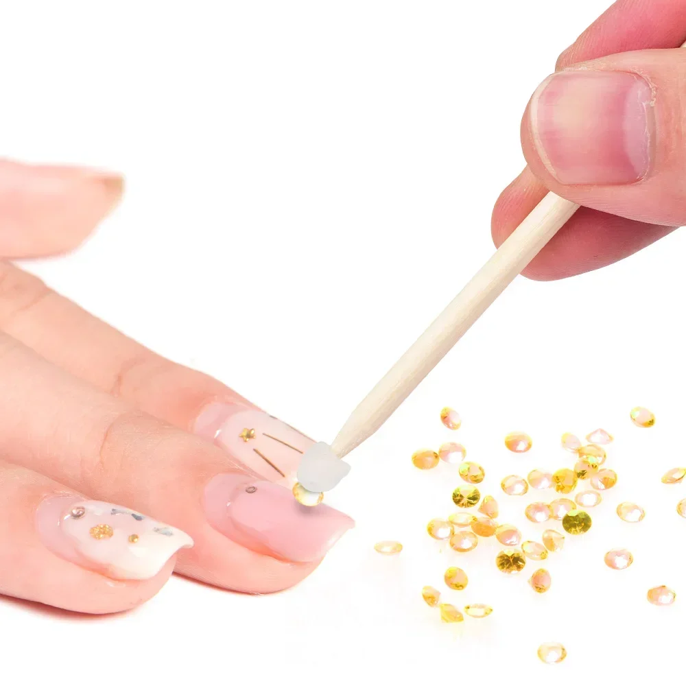 Juego de varillas empujadoras de cutículas de madera naranja para uñas, 100 Uds., producto para eliminar la piel muerta, decoración artística de uñas, manicura y pedicura, herramientas para uñas de doble cara