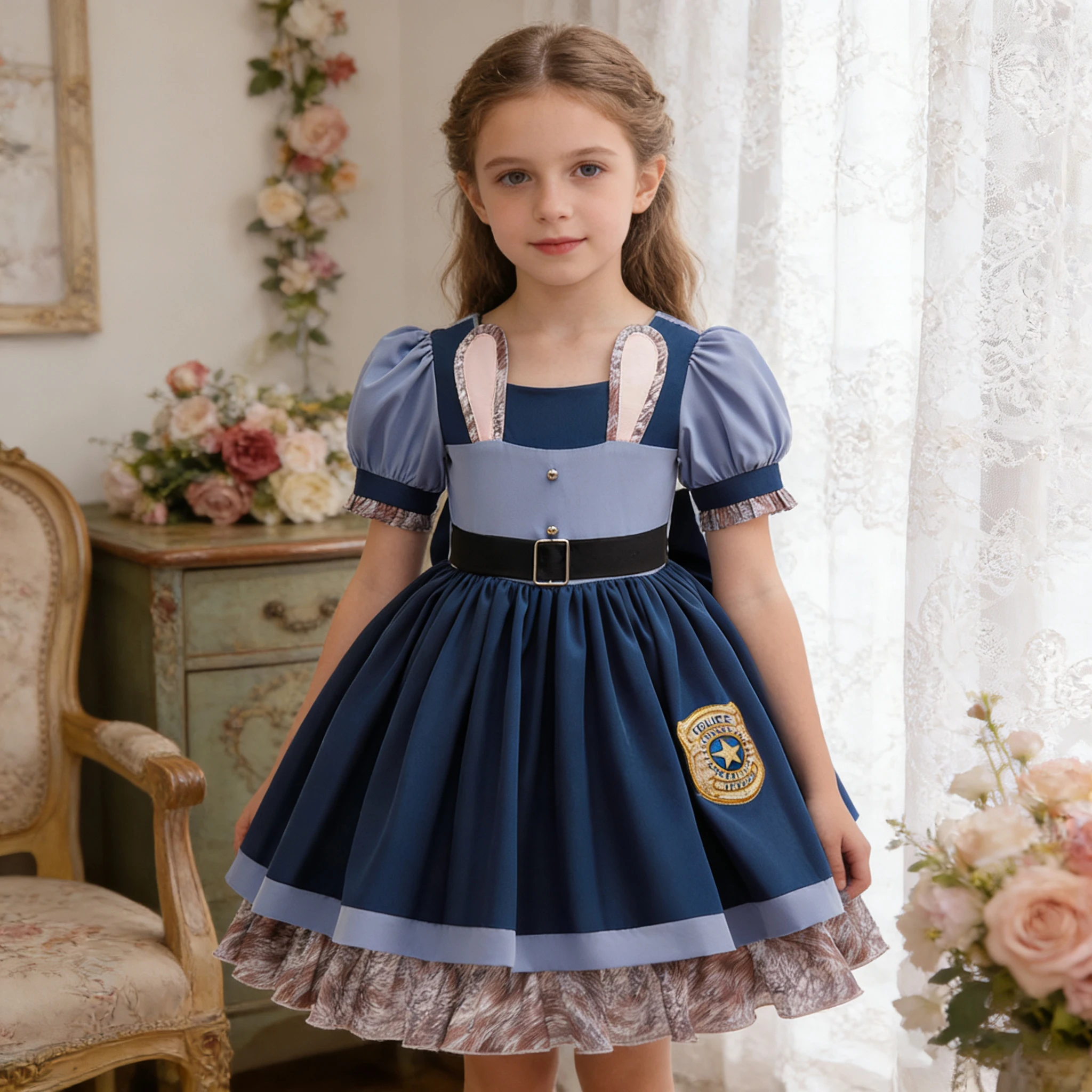 

Girls Cute Bunny Cartoon rabbit Kawaii Party Mini Dress Lolita Style Dress for 4 5 6 8years Children Fashion Princess Dress