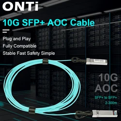 Cabo ótico ativo de onti 10g sfp + aoc-10gbase cabo sfp, 2-300m, para cisco, huawei, mikrotik, hp, intel, dell... etc interruptor