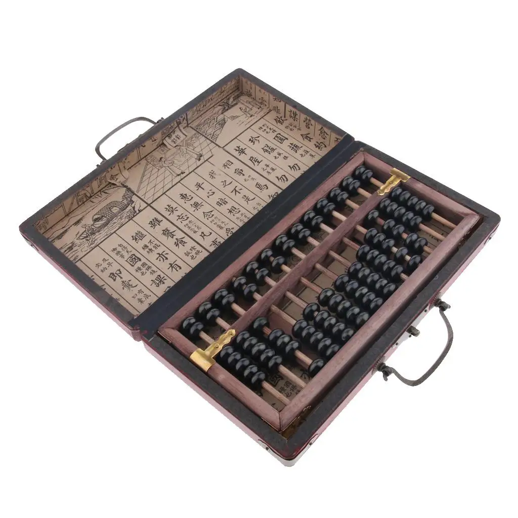 Vintage Style Wooden Abacus Treatment - Professional 13 Column Calculator with Instruction & , Birthday Gift