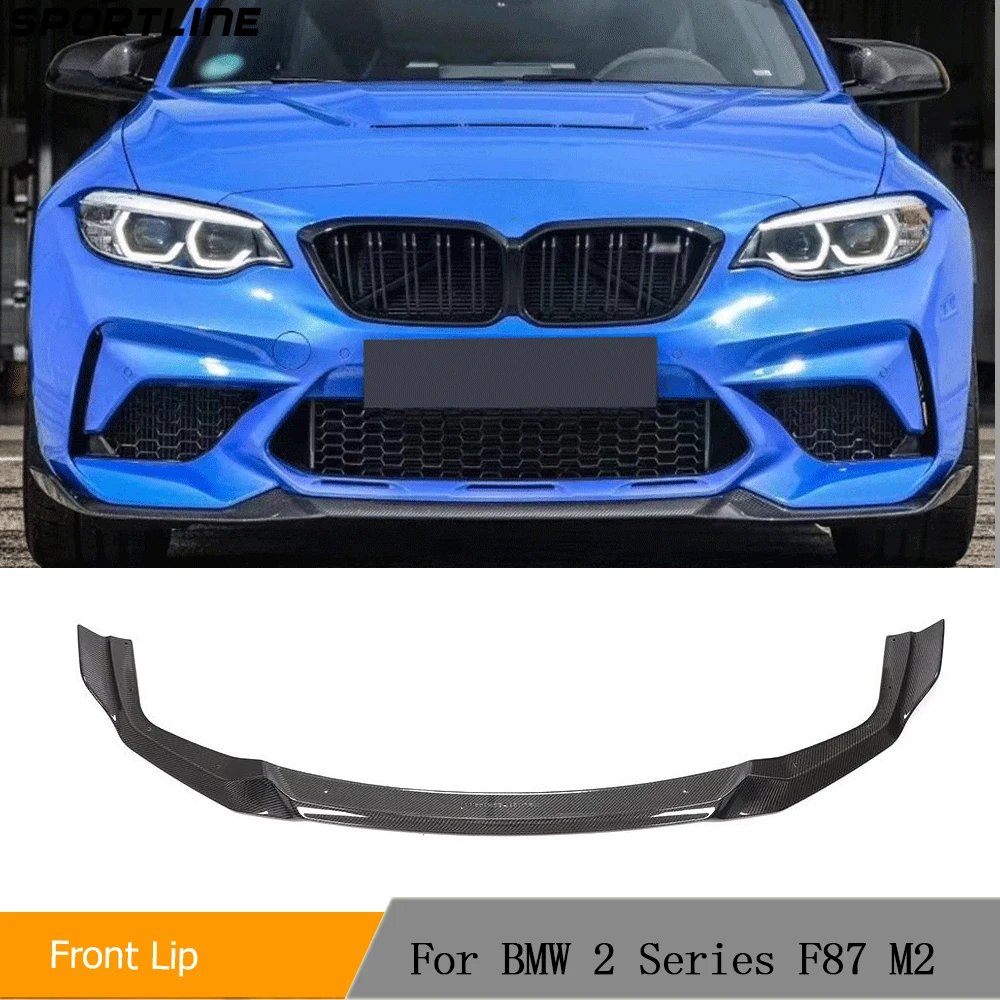 

Car Front Bumper Lip Spoiler for BMW F87 M2C Competition 2018 2019 2020 Carbon Fiber Front Bumper Lip Spoiler Splitters Guard