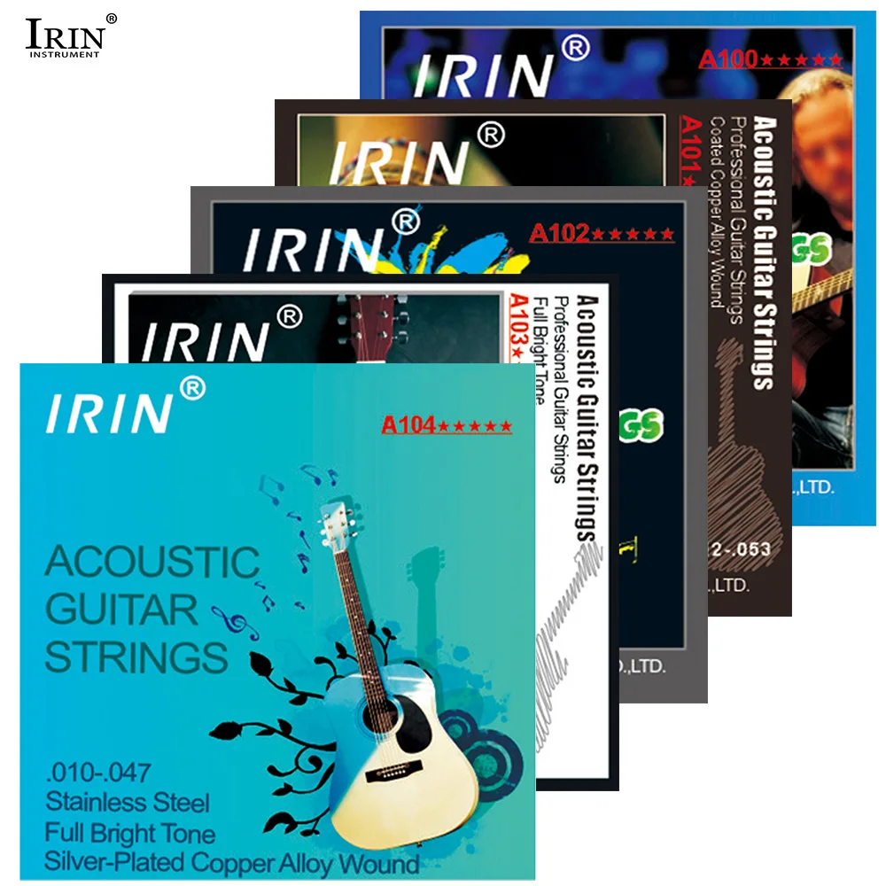 IRIN Acoustic Guitar Strings Set Stainless Steel Core Copper Alloy Wound Stringed Instrument Guitar Parts & Accessories