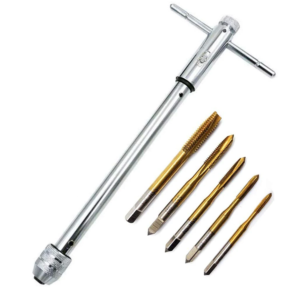 

Forged Alloy Steel Adjustable T-Handle Wrench Professional Use 9.8 Inches Length Comprehensive Tool Set Smooth Ratcheting Action