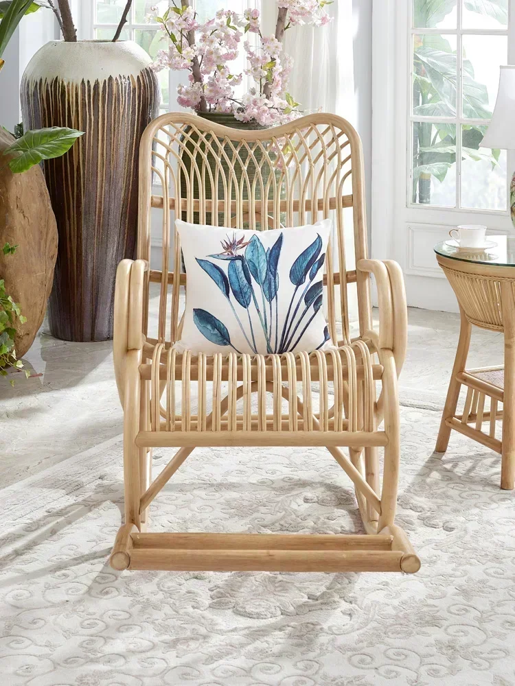 TAO Rattan Rocking Chair Rattan Chair Home Recliner Rattan Woven Leisure