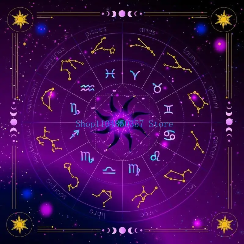 

5asd Square Flannel Tarot Altar Cloth Card Board Game Astrology Oracles Card Pad Table Covers Card Mat Divination Tablecloth