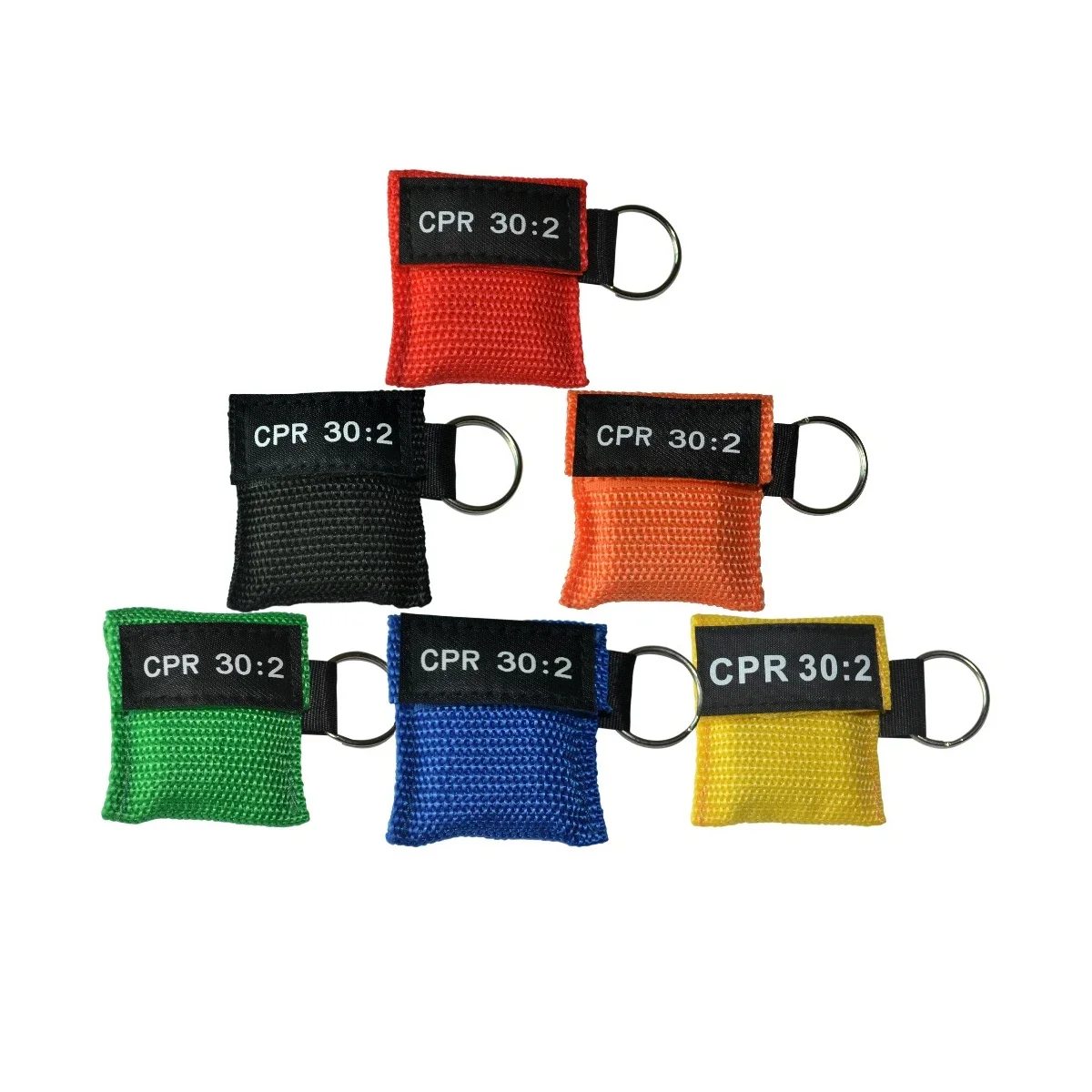 50 pcs Random 6 Color CPR 30:2 Resuscitator Mask Heart Recovery Emergency First Aid Rescue Mask With Keychain Portable