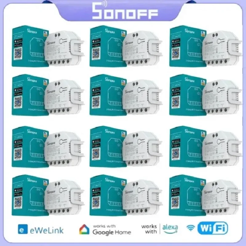 SONOFF DUAL R3 Lite MINI WiFi Smart Switch 2 Gang Dual Relay Module 1-8pcs for Dual Relay Module Control Via Alexa Google Home