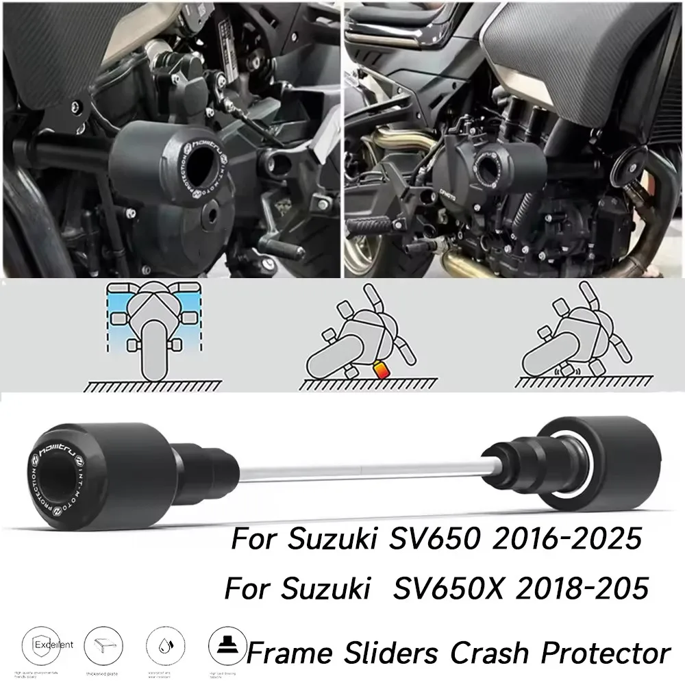 For Suzuki SV650 2016-2024 SV650X 2018-2025 Motorcycle Falling Protection Frame Slider Fairing Guard Crash Pad Protector