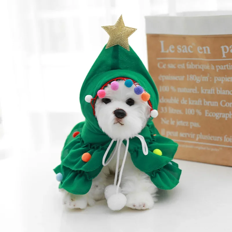 Cartoon Dog Clothes christmas tree Costumes Dogs Small, Medium Dog Christmas Pet Clothes Funny Autumn and Winter XMAS Clothes