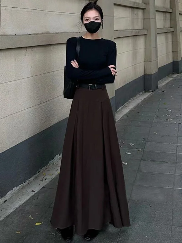 Conjunto de Falda y Chaqueta Estilo A-Line para Mujer, Otoño 2024, Nueva Falda Midi con Corte Evasé, Elegante y Moderna