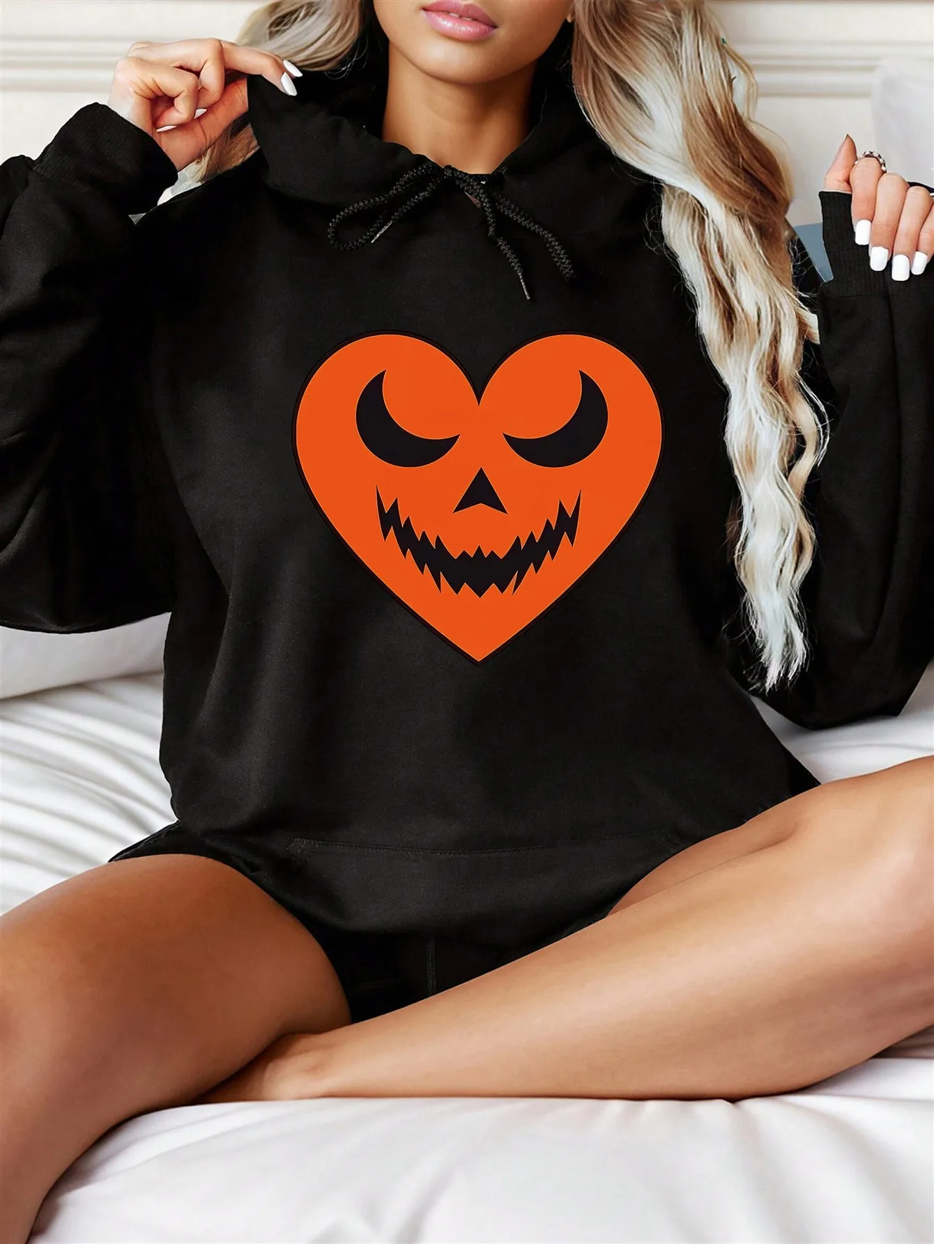 

Halloween Graphic Printing Autumn and Winter Pure Cotton Men's and Women's Hoodies Outdoor Street Sports Training Brand Trend