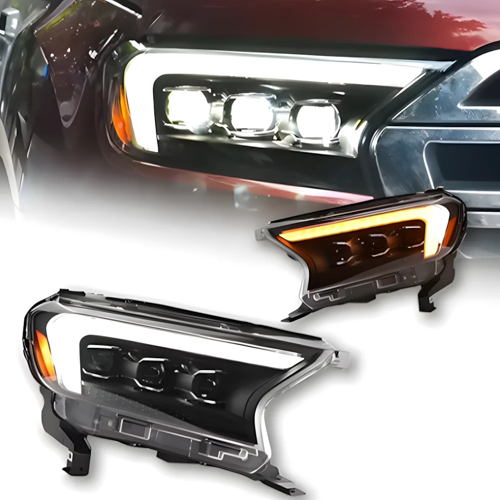 For Ford Ranger 2016-2020 LED Auto Headlights Assembly Upgrade Demon Eyes Style 3 Projector Lens Car Front Lamps Accessories