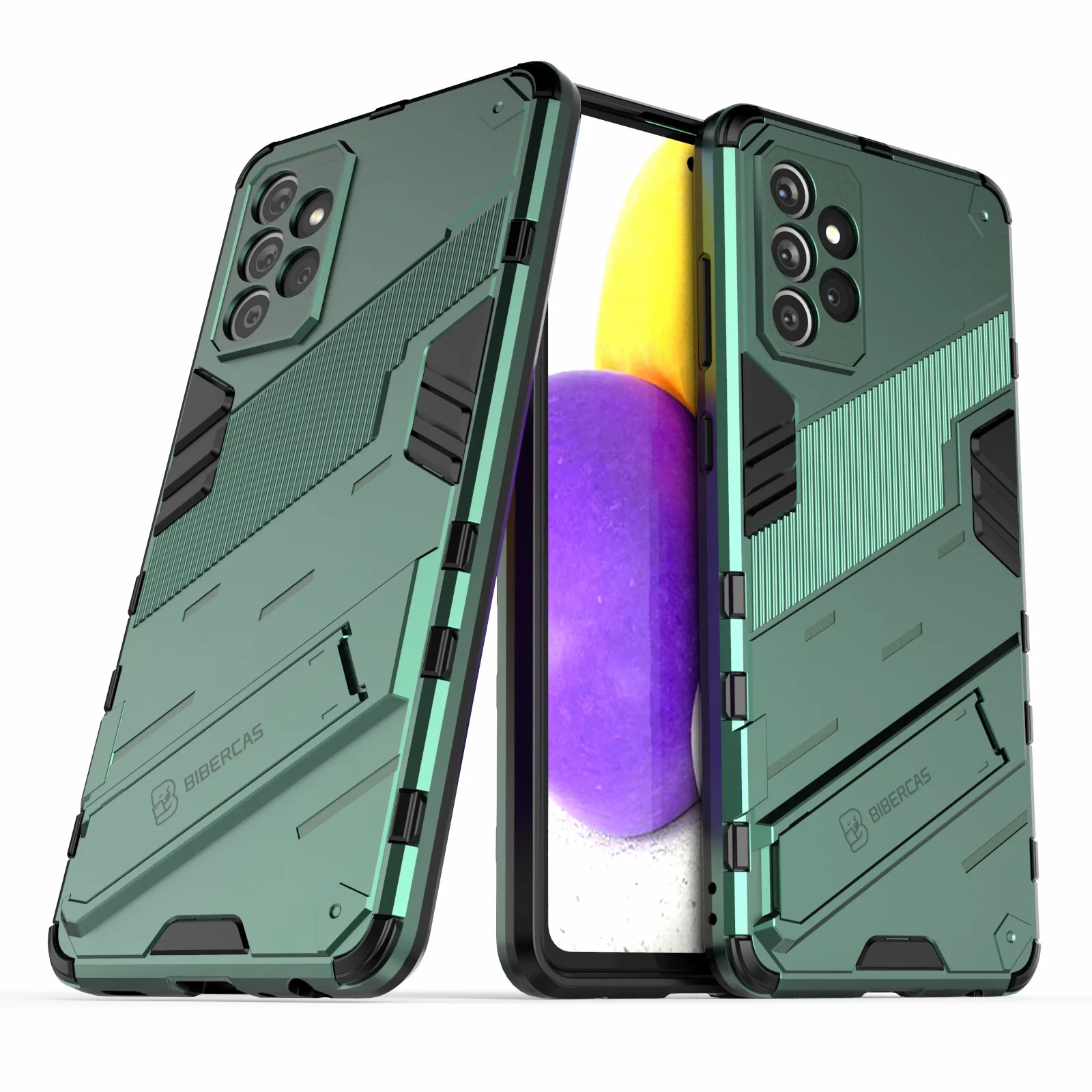 

Military Grade Built-in Kickstand Dual Layer Case Hybrid Hard PC Soft TPU Shockproof Protective Cover for Samsung Galaxy A72 5G