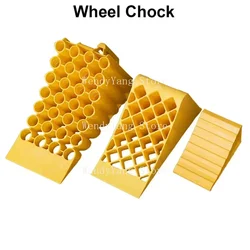 Portable Wheel Chock Heavy Duty Vehicle Car Truck Wheel Tire Chock Stop Block Honeycomb Base Tire Anti-slip Fixed Pad Yellow