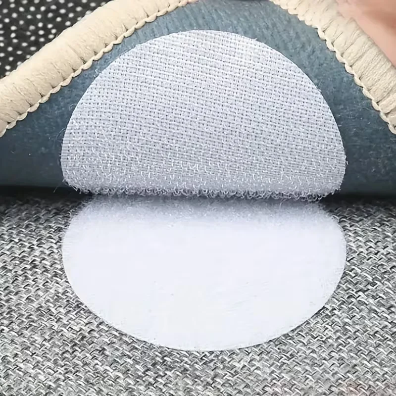 8 Pairs Anti-Slip Grips: Secure Rugs & Furniture, Strong Adhesive, No Residue, Reusable for Home/Office.
