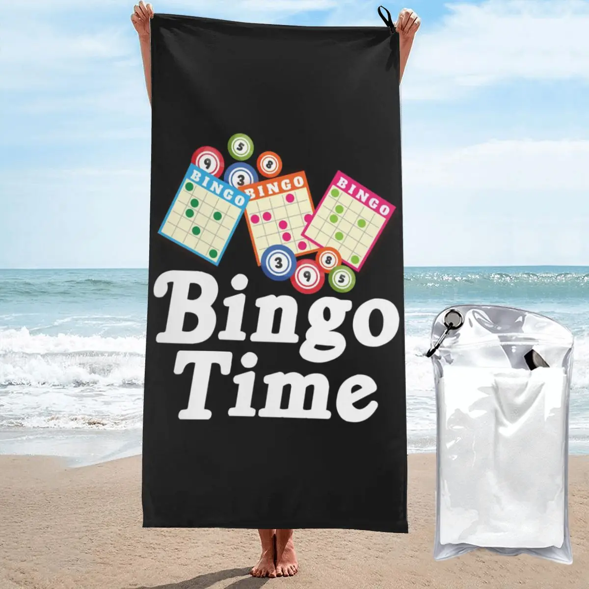 

Забавное пляжное полотенце для игры в бинго, мягкие быстросохнущие впитывающие полотенца из микрофибры для ванны