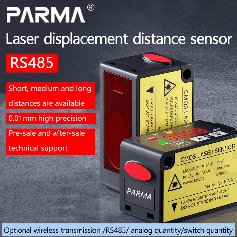 RS485 communication Laser distance sensor  ModBus RTU protocol Laser Displacement sensor NPN PNP Laser Distance Ranging sensor
