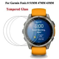 9H Premium Tempered Glass for Garmin Fenix 8 51MM 47MM 43MM Watch Screen 3Pcs Anti-scratch Protector Film Fenix 8 Accessories