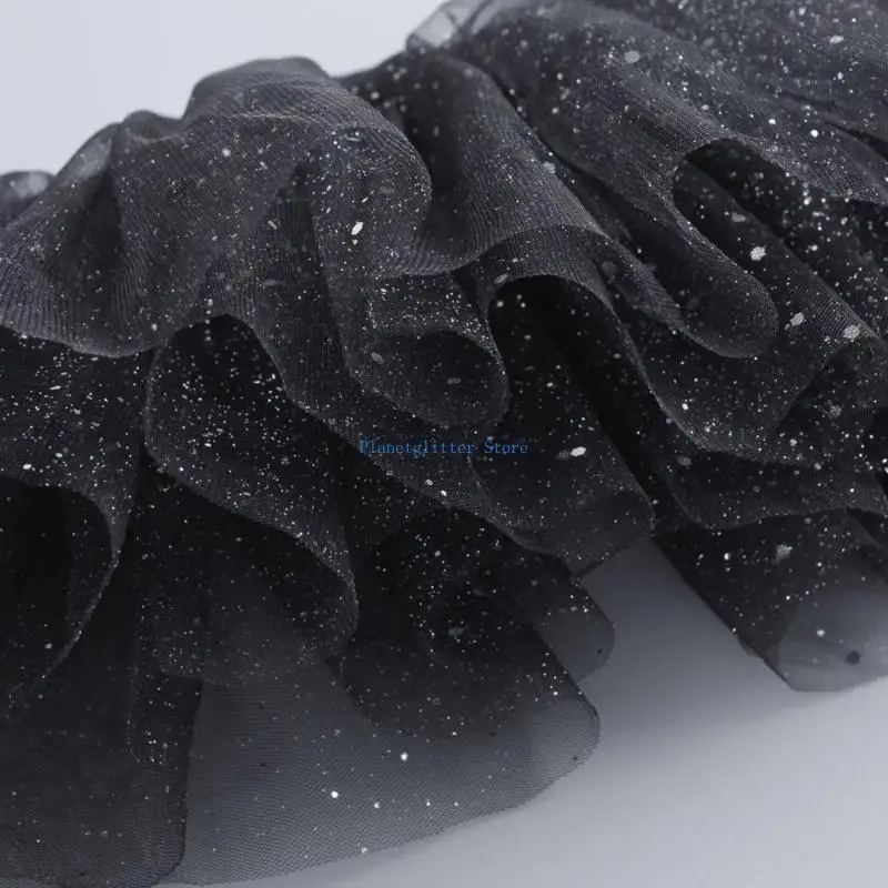 

652B Multiuse Jabot Collar Tulle Puff Collar Victorian Theme Party Props Neckpiece