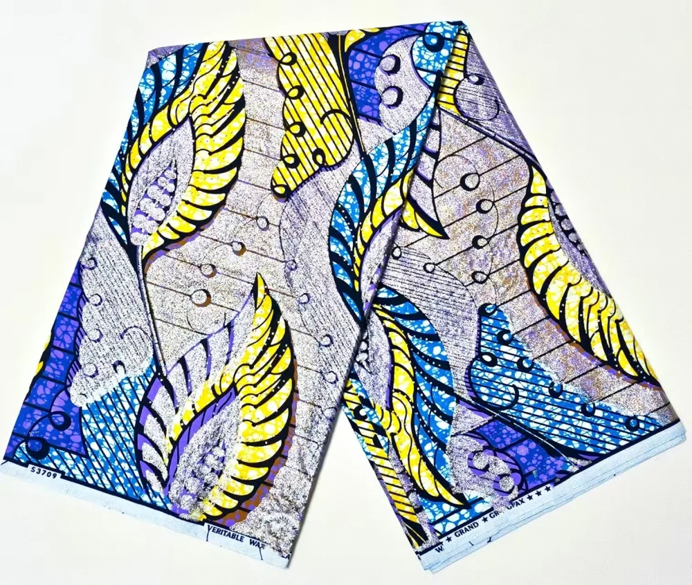 

2025 Cotton Stone Wax Fabric Fashion Print Golden Wax Fabric Ankara Fabric Ghana Nigeria Style Pagne Sewing Material TT7