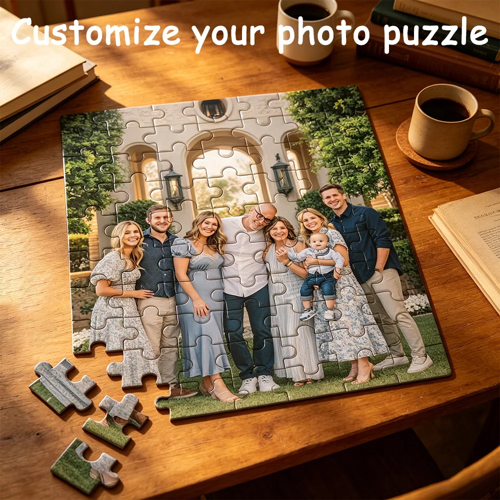 Custom Photo Puzzle,with Frame or Only puzzles,Personalized Picture Jigsaw for Family,DIY Gift Idea,Custom Memorial Puzzle