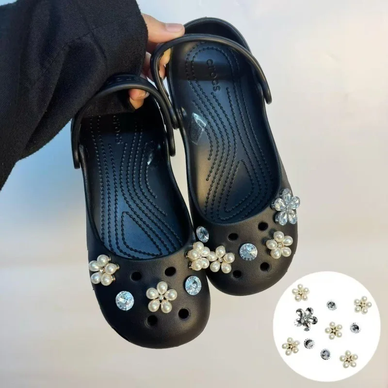 1 Set New Set Women's Ballet-Style Shoe Charms Crystal Fashion Pearl Flower Shoe Decoration Set DIY Shoe Decoration Accessories