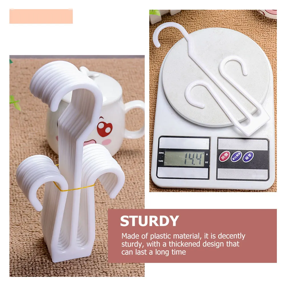 

20 Pcs Shoe Hook Hanger Wall Holder Rack Hangers Hanging Multifunctional Shelves Small White