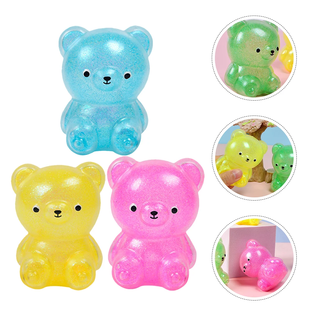 

3pcs Squeeze Toys Elastic Squishy Sensory Animal Shaped Small Stretchy Toy Gifts Color TPR Material