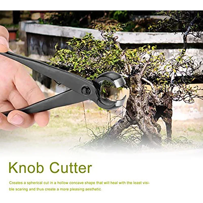 Bonsai Concave Branch Cutter, 8.4 Inch Manganese Steel Alloy Sharp Blade Round Edge Knob Cutter, Gardening Concave Pruner