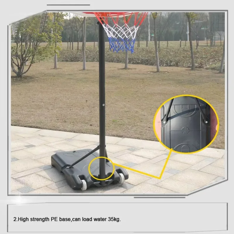 Portable Height Adjustable Basketball Hoop Stand System Indoor With Wheels For Teenagers Daily Play Safe Stable