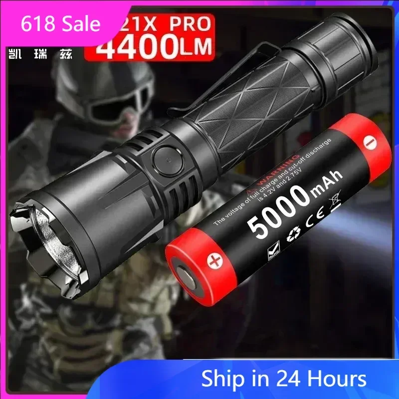 Klarus XT21X PRO Power светодиодный фонарик 4400LM полицейский тактический фонарик с батареей 18650 для кемпинга, пешего туризма, самообороны