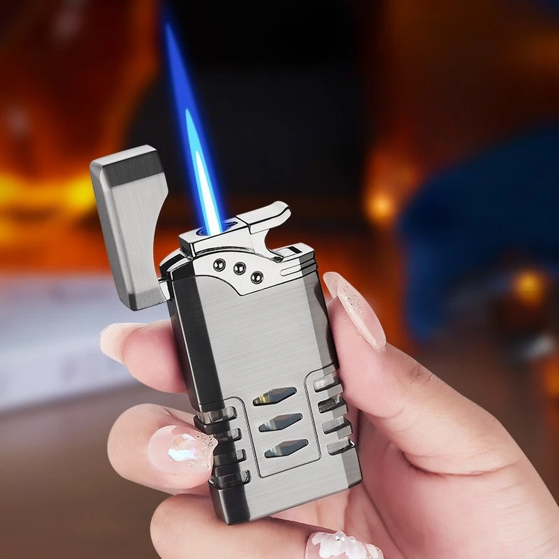 

Personalized Metal Alloy Windproof Inflatable Blue Flame Jet Lighter Portable Powerfire Butane Cigarette Lighter Smoking