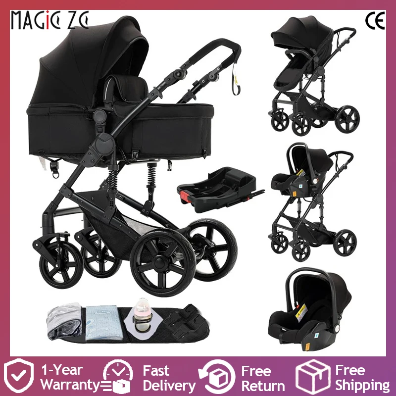 Poussette multifonctionnelle 3 en 1, combos de poussette pour siège auto, système de voyage Compact pour poussette de bébé pour nouveau-nés, poussettes pour bébé