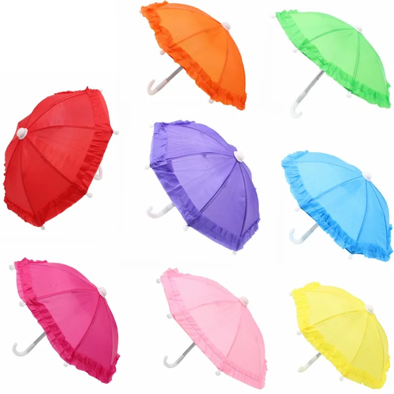 Doll Accessories 18 Inch American Cute Girl Doll Bear Ear Sun Mini Umbrella Raincoat Clothes For 43cm Baby New Born Dolls Toy