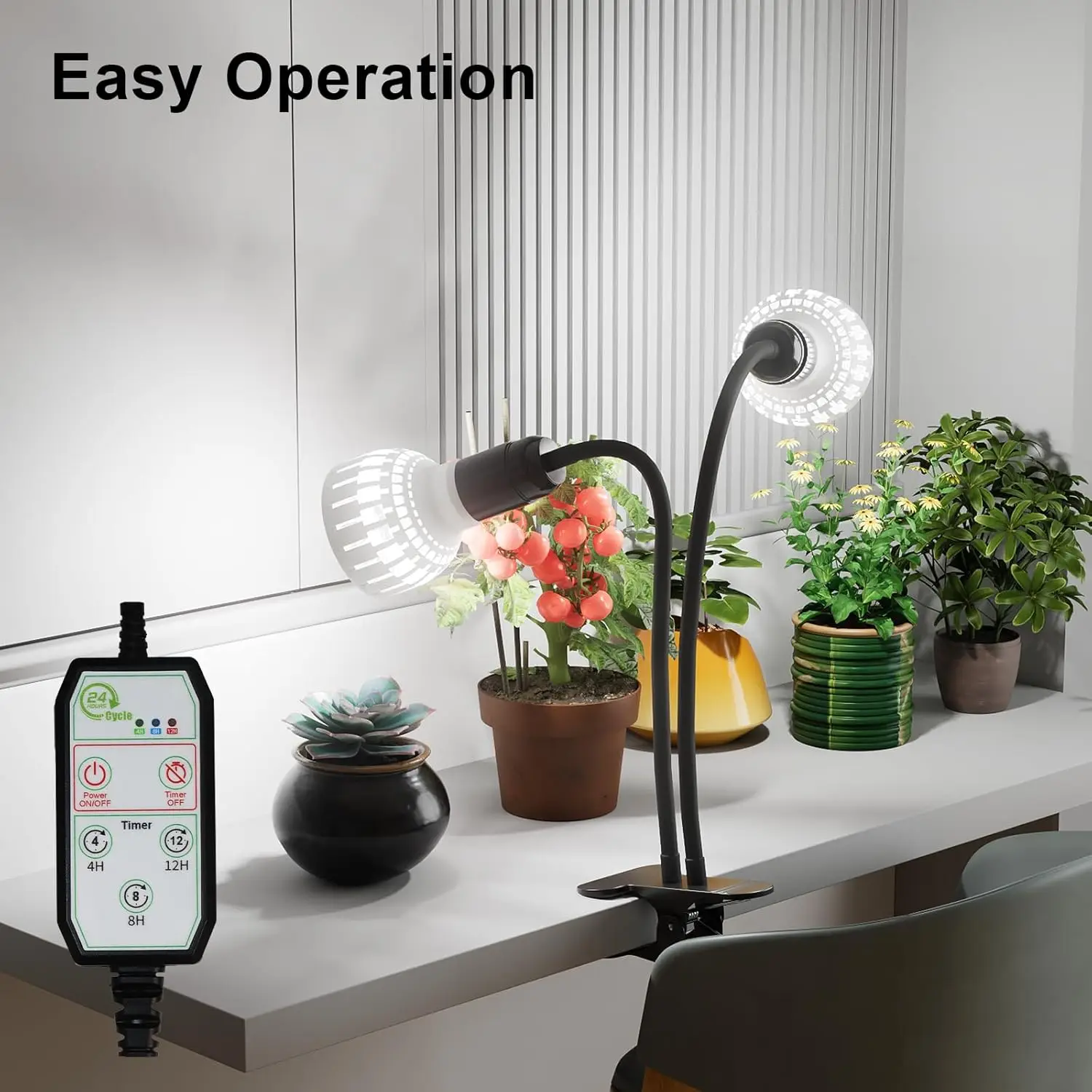 Full Spectrum Clip Grow Light 220V LED Grow Light Plants Flower Seedling Clip Phyto Lamp Dimmable Timing Control 4/8/12Hours