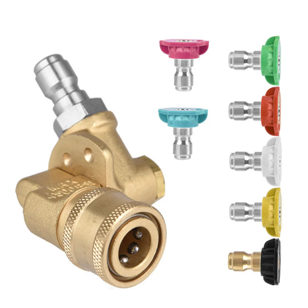 

1/4" Quick Connect Swivel Adjustable Adapter Nozzle High Pressure Car Washers Quick Connect Set High Power Kit