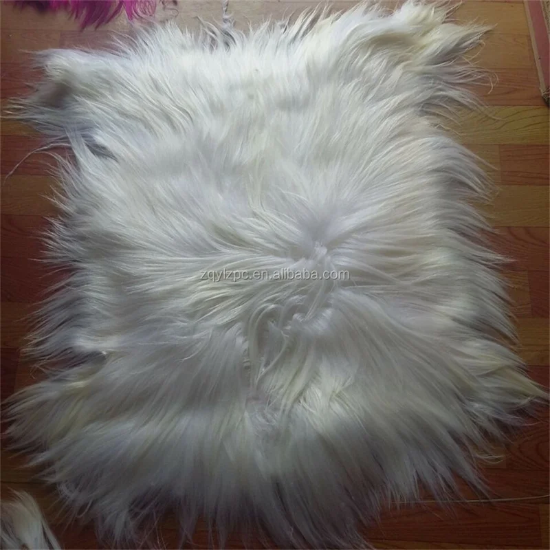 Real Genuine Fluffy Goat Animal Skin Rug Custom color Long Haired Goatskin Pelt