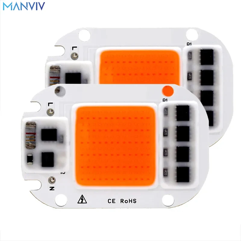 MANVIV Plant Led Grow Light Full Spectrum 20W 30W 50W COB Chip 220V 110V Phytolamp for Plants Grow Tent Indoor Cultivation Cabin