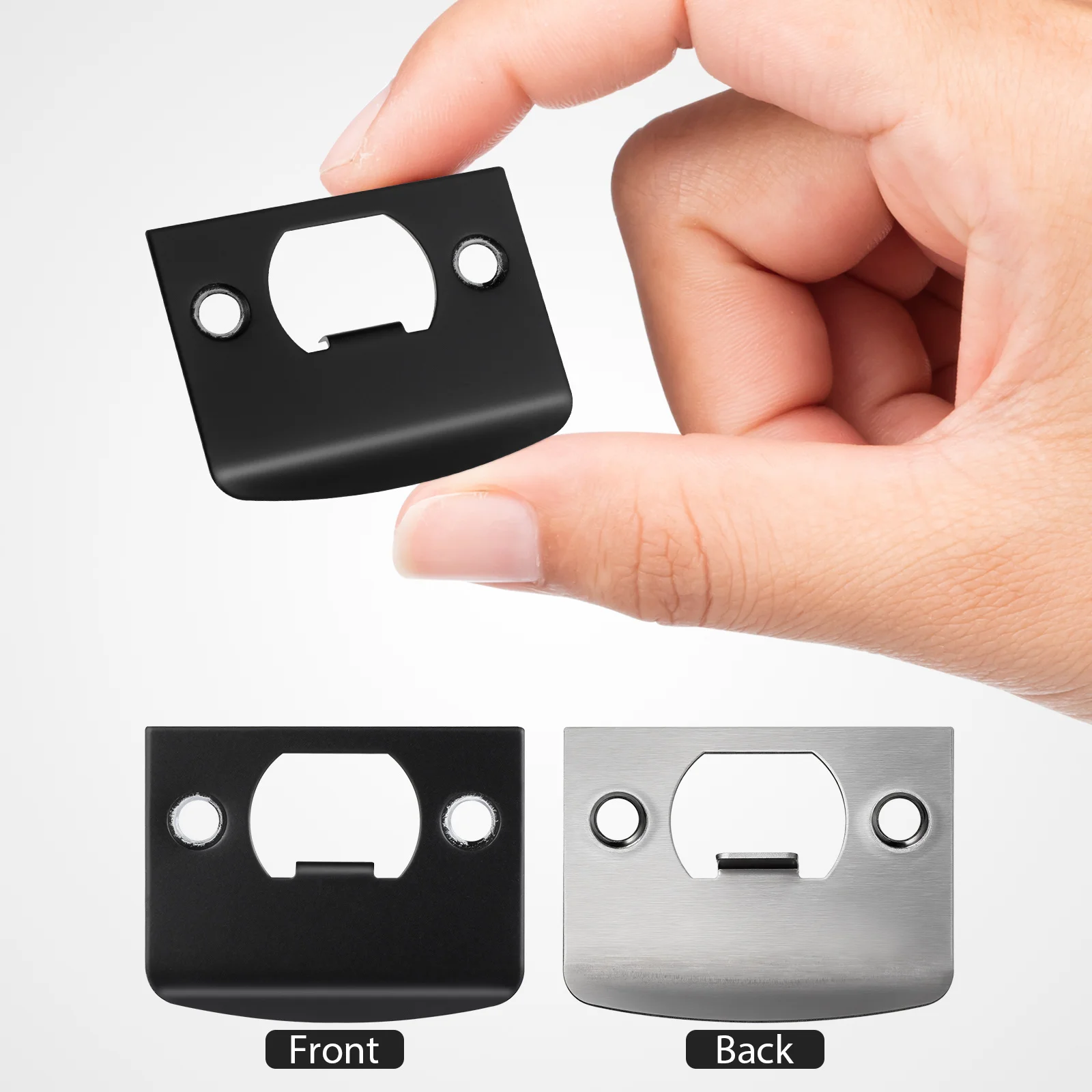 4 pçs deadbolt greve placa de aço inoxidável porta reforço capa placa fechadura da porta estabilidade kit segurança buraco enchimento