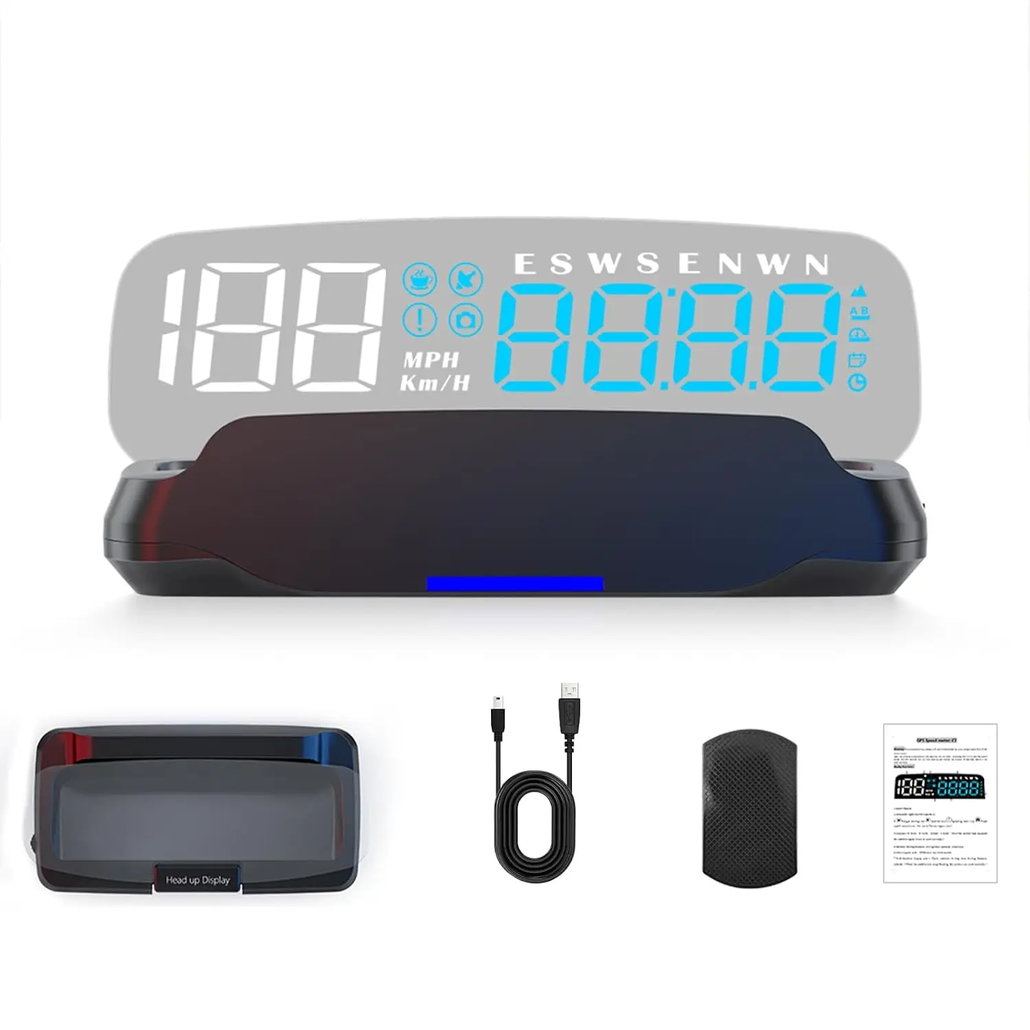 

Автомобильный HUD GPS-спидометр с компасом, высотой, оповещением о скорости и напоминанием о усталость — универсальная посадка