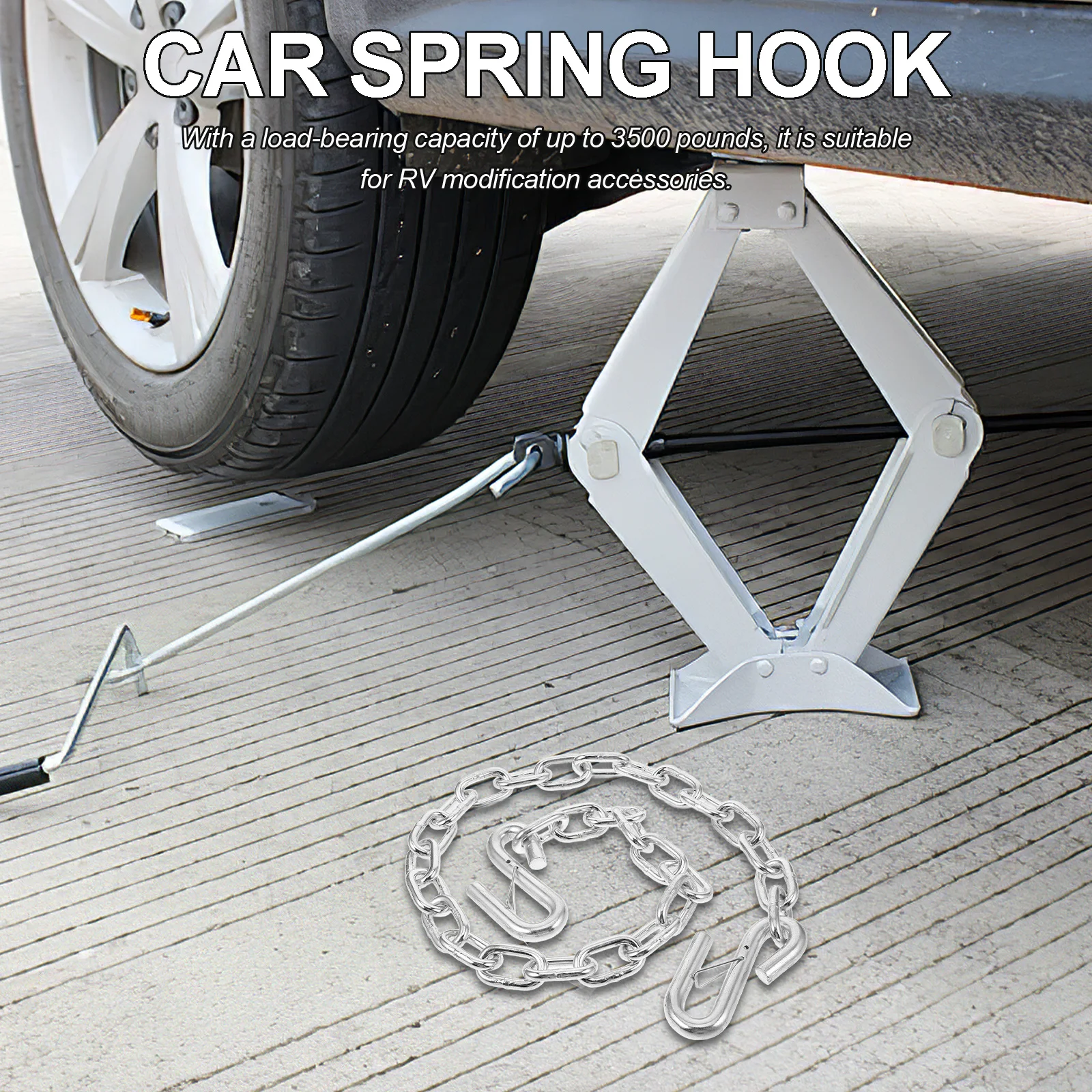 

Trailer Safety Chain With Hooks Heavy Duty Stainless Steel Towing Chain For Rv Boat Trailer Tow Chains Utility Accessories