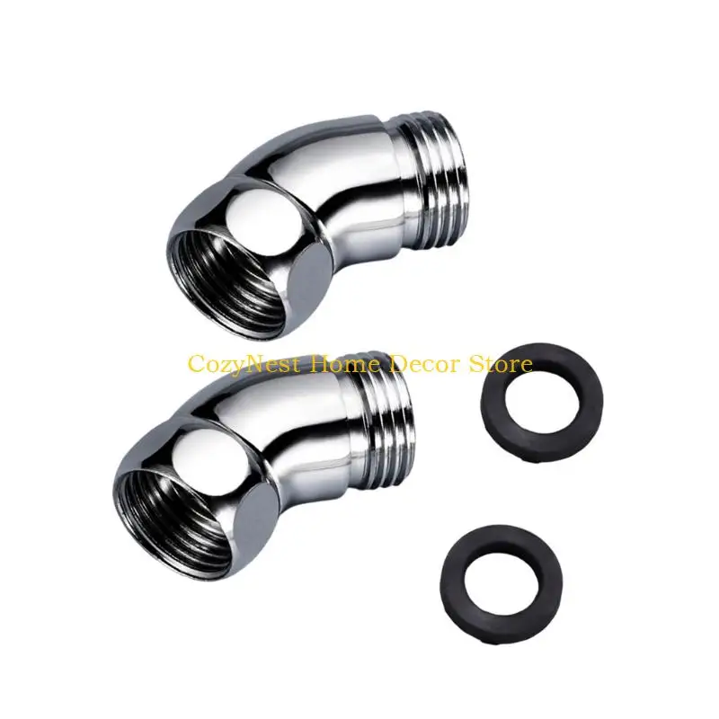 

92MF 2 Set Rotation 135 Degree Pieces Steel Shower Elbow Adapters for Optimizing Handheld Shower Sprays pattern