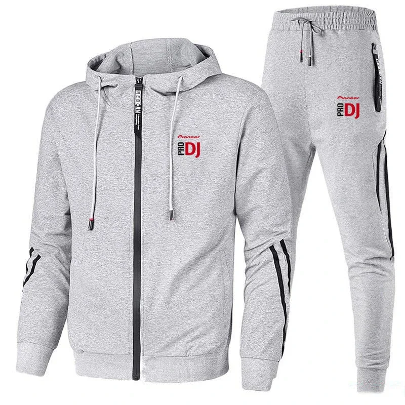 2024 Casual fashion sports men's zipper hoodie and sweatpants two-piece men's sports jumper jogging cheap suit