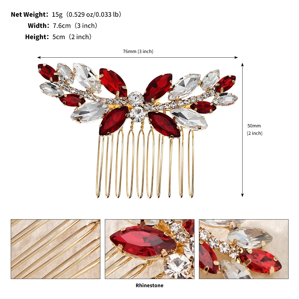 Explosion Braut haarkamm Mode Kristall Zirkonia Hochzeit Braut Seite Clip Haarkamm Luxus schmuck für Frauen Brautjungfer Geschenke – Detail 10