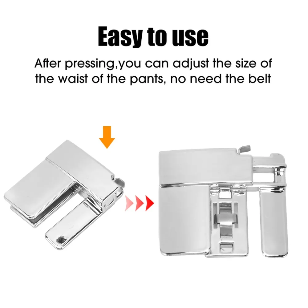 

Прочная черная/серебристая пряжка для ремня из АБС-пластика 5,8*5,1*1,35 см, регулятор талии, зажим для брюк, фиксатор размера одежды