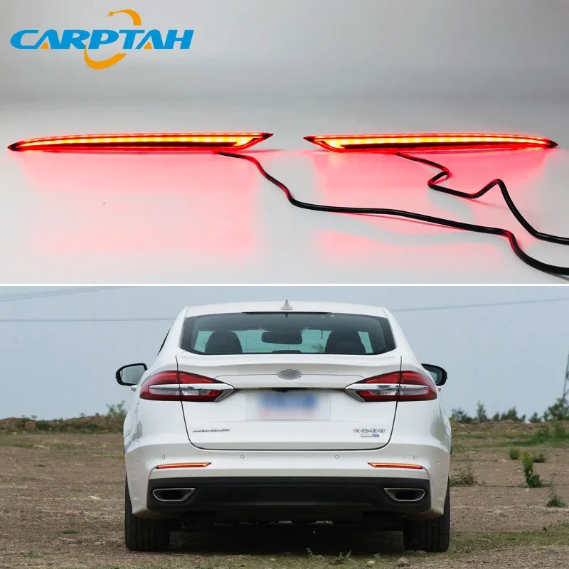Car LED Rear Bumper Lamps For Ford Mondeo Fusion 2019 2020 Brake Light Turn Signal Backup Reflector Lamp Taillight Car Fog lamp