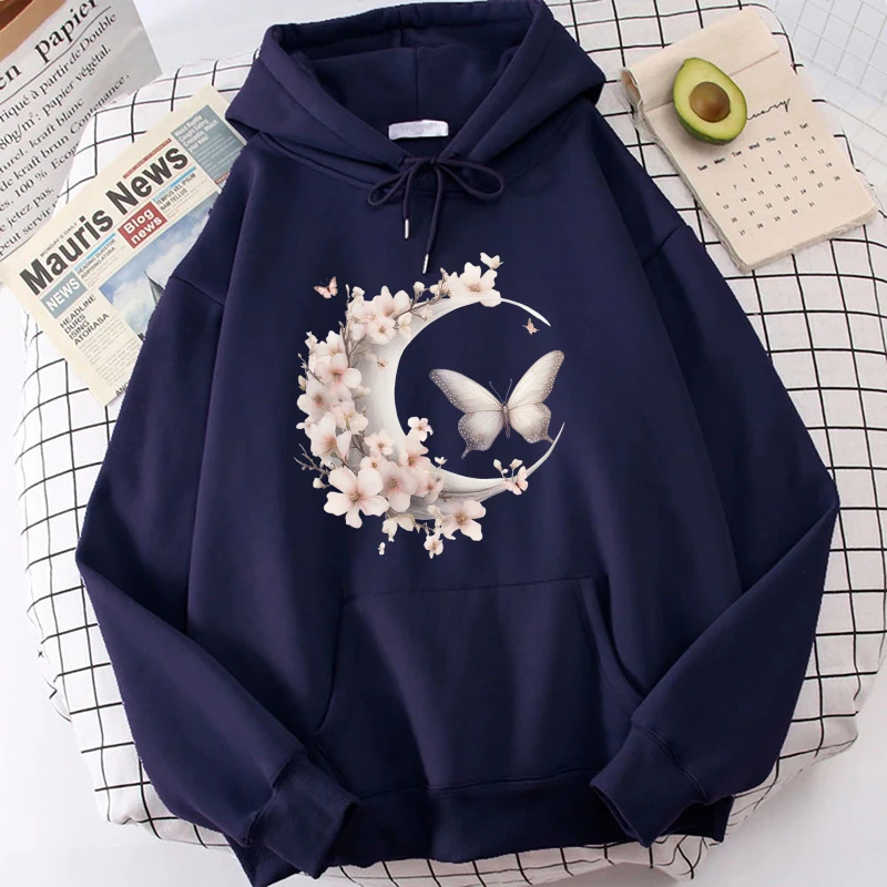 

(Premium Hoodie)Butterfly Printing Hooded Pullovers For Men And Women Printed Long Sleeve Pocket Casual Tops