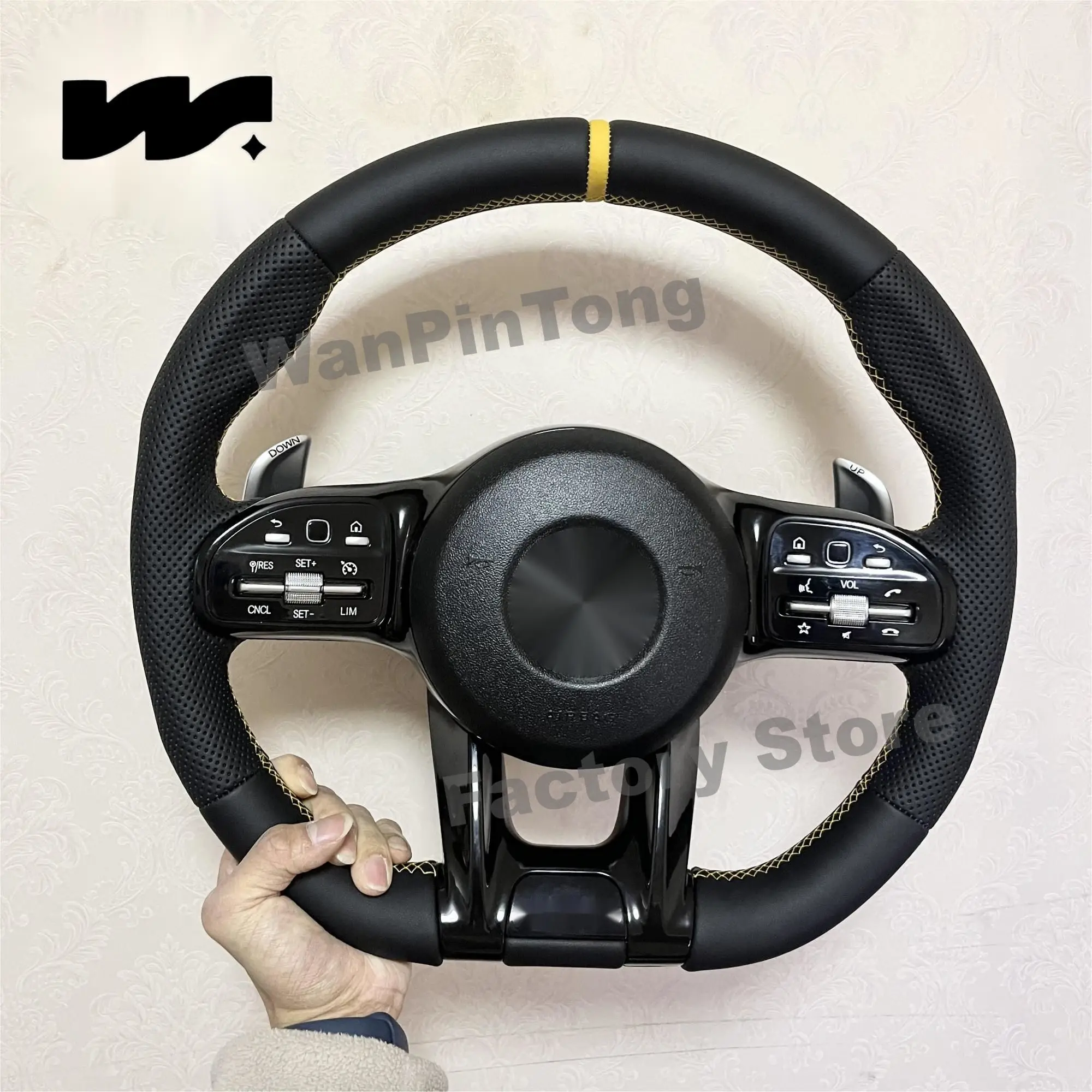 For AMG Steering Wheel for Mercedes-Benz A/B/C/E/S Class GRA GLB GLC GLE GLS 05-24 Universal steering wheel for all models