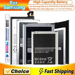 Battery For Samsung Galaxy Note 1 2 3 4 5 8 9 10 Plus Edge/S2 S3 S4 S5 Mini S6 S7 Edge S8 S9 S10 5G S10E S20 Plus Ultra