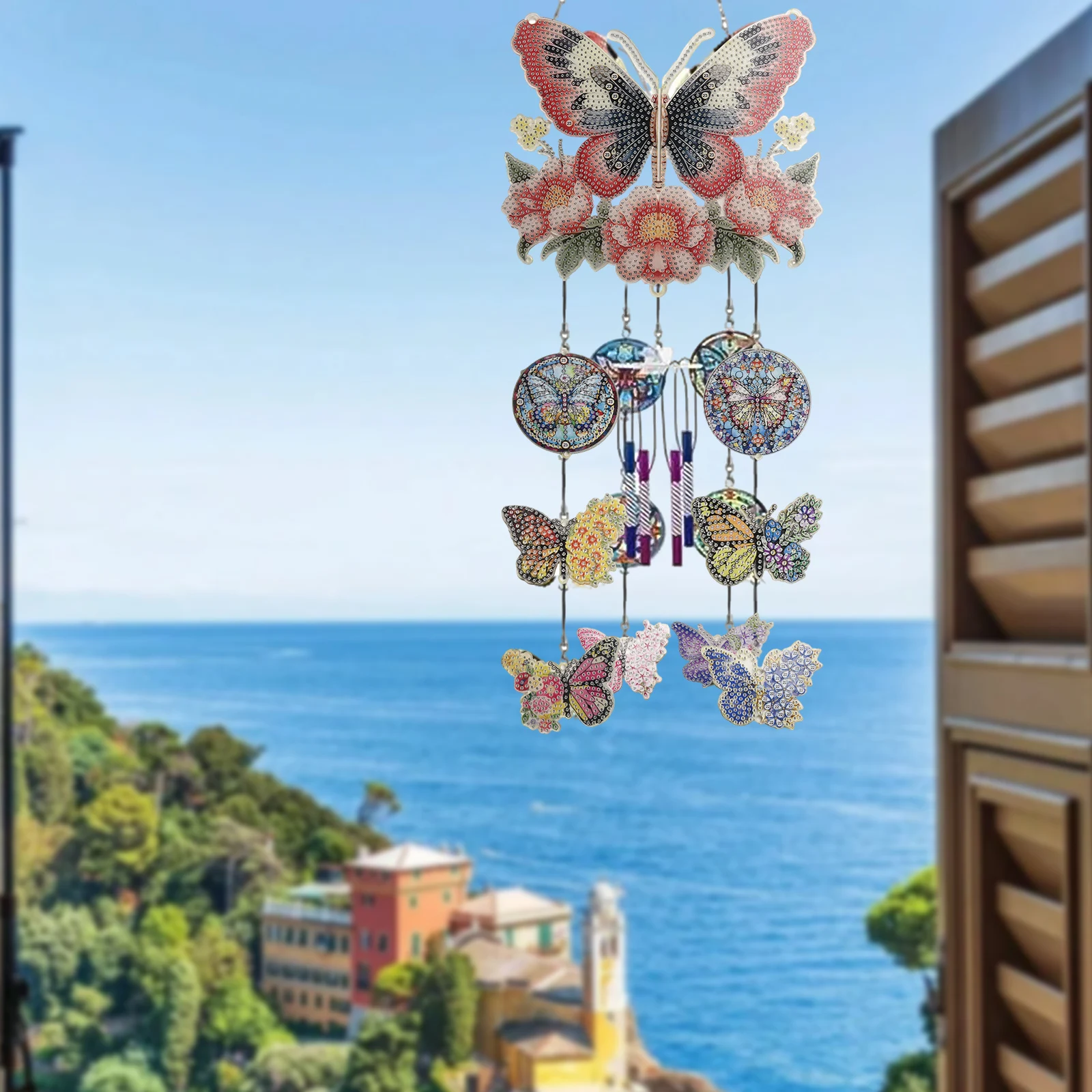 DIY Artistic Dot Painting Set Balconies D Visual Effect Dot Painting Set Keywords DIY Art Painting Wind Chime Set